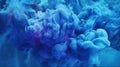 Blue-Cyan Color Liquid Ink Dense Smoky Abstract Misty Background AI Generative Image