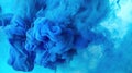 Blue-Cyan Color Liquid Ink Dense Smoky Abstract Misty Background AI Generative Image