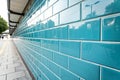 Blue or Cyan Tile Wall Royalty Free Stock Photo