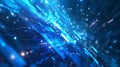 Blue cyber tech background with dynamic light streaks, great for futuristic designs Royalty Free Stock Photo