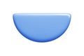 Blue 3d callout banner in semicircle shape with smooth edges. Vector text bubble