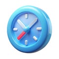 Blue 3d clock icon isolated on white background Royalty Free Stock Photo