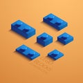 3d izometric number of new year. 3d izometric number 2018 from constructor bricks