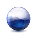 Blue 3D crystal magic sphere. Glass transparent ball with shadows Ã¢â¬â vector Royalty Free Stock Photo