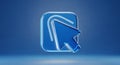 Blue 3D Cursor Icon on a Gradient Background mouse Royalty Free Stock Photo