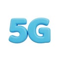 Blue 3D5G Text on White Background Royalty Free Stock Photo