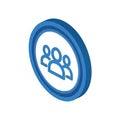 Blue 3D Icon Representing a Group of People on White Background group icon people icon Royalty Free Stock Photo