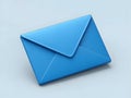 Blue 3d illustration of a closed envelope on a light blue background mail letter Royalty Free Stock Photo