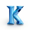 Blue 3d Letter K: Innovative Logo Design With Surreal Kitsch Aesthetic Royalty Free Stock Photo