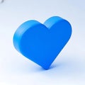 Blue 3D love shape isolated on a white background Royalty Free Stock Photo
