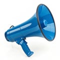 Blue 3D megaphone isolated on white background Royalty Free Stock Photo
