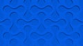 Blue 3d pattern waves light and shadow. Wall decorative panel 3d illustration Royalty Free Stock Photo