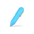 Blue 3d pen. Volumetric stationery for writing and creative drawing