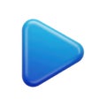 Blue 3d play button icon for media player interface Royalty Free Stock Photo