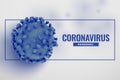 Blue 3d realistic coronavirus covid19 cell background design