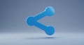 Blue 3D Share Icon on Light Blue Background Royalty Free Stock Photo