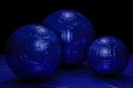 Blue dark abstract background with reflection bamp sphere Royalty Free Stock Photo