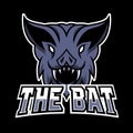 Blue dark bat vampire mascot sport esport logo template Royalty Free Stock Photo