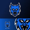 Blue dark bat vampire mascot sport esport logo template