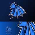 Blue dark bat vampire mascot sport gaming esport logo template for squad gaming team