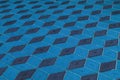 Blue dark black paving slabs floor abstract pattern city street surface stone texture background tile backdrop Royalty Free Stock Photo