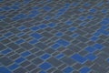 Blue Dark Color Diagonal Pattern Lines Stripes Paving Stone Floor Surface Street Road City Texture Background Tile Royalty Free Stock Photo
