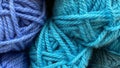 Blue and dark blue range of wool yarn Royalty Free Stock Photo