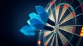 Blue darts background. Illustration AI Generative