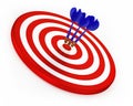 Blue Darts On Red Target