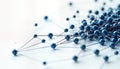 Blue data points connected by lines form clusters. One point stands apart outlier detection in data set. Illustrates anomaly