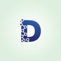 Blue Data Technology D Letter Logo. Royalty Free Stock Photo