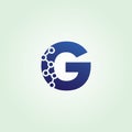 Blue Data Technology G Letter Logo. Royalty Free Stock Photo