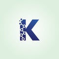 Blue Data Technology K Letter Logo. Royalty Free Stock Photo