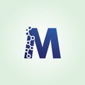 Blue Data Technology M Letter Logo. Royalty Free Stock Photo