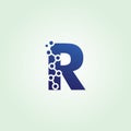 Blue Data Technology R Letter Logo. Royalty Free Stock Photo