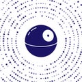 Blue Death star icon isolated on white background. Abstract circle random dots. Vector Royalty Free Stock Photo