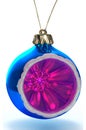 Blue decor xmas ball clipping path Royalty Free Stock Photo
