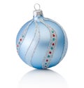 Blue decorations Christmas ball Isolated on white background