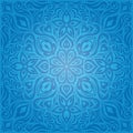 Blue Decorative Flowers,Vintage Wallpaper Background ornate mandala design Royalty Free Stock Photo