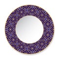 Blue decorative plate with gold pattern