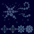 Blue decorative star composed of snowflakes