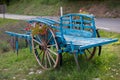 Blue Decorative wooden cart