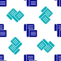 Blue Decree, paper, parchment, scroll icon icon isolated seamless pattern on white background. Vector