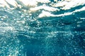 Blue deep sea or ocean underwater background Royalty Free Stock Photo