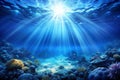 Blue deep sea underwater background Royalty Free Stock Photo