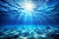Blue deep sea underwater background Royalty Free Stock Photo