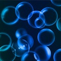 Blue deep-water background with bubbles. Vector Royalty Free Stock Photo