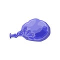 Blue deflated balloon. Holiday attributes. Vector cartoon illustration on a white isolated background.