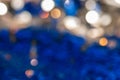 Blue defocused abstract bokeh lights background Royalty Free Stock Photo