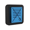 Blue Delete file document icon isolated on transparent background. Rejected document icon. Cross on paper. Black square Royalty Free Stock Photo